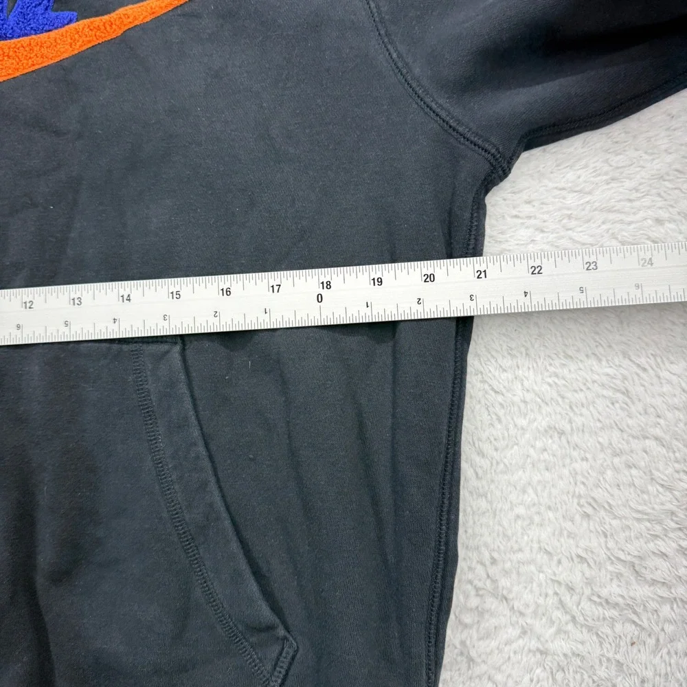 Nike Men M Black Orange Blue Logo Hoodie Sweatshirt Pullover Basic Comfort‎